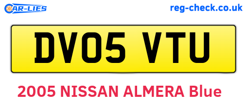 DV05VTU are the vehicle registration plates.