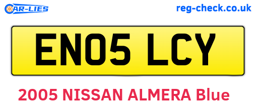 EN05LCY are the vehicle registration plates.