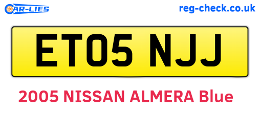 ET05NJJ are the vehicle registration plates.