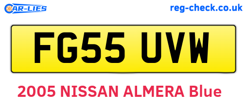 FG55UVW are the vehicle registration plates.