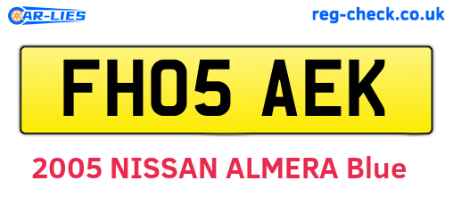 FH05AEK are the vehicle registration plates.