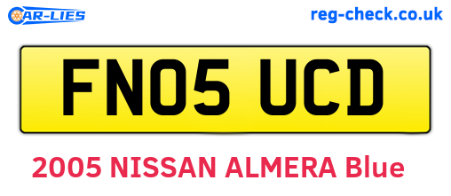 FN05UCD are the vehicle registration plates.
