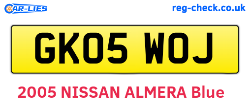 GK05WOJ are the vehicle registration plates.