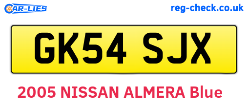 GK54SJX are the vehicle registration plates.