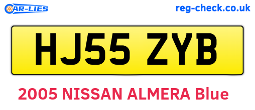 HJ55ZYB are the vehicle registration plates.