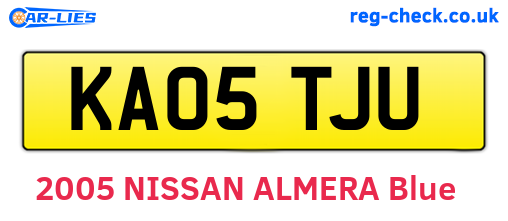 KA05TJU are the vehicle registration plates.