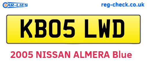 KB05LWD are the vehicle registration plates.