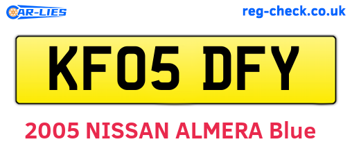 KF05DFY are the vehicle registration plates.