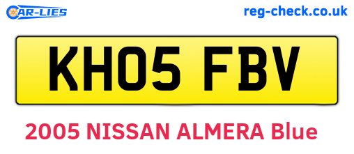KH05FBV are the vehicle registration plates.
