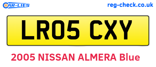 LR05CXY are the vehicle registration plates.