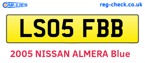 LS05FBB are the vehicle registration plates.