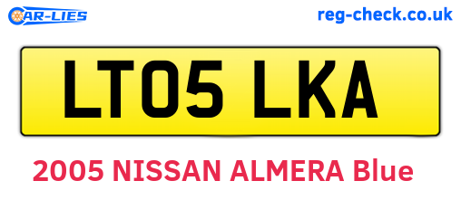 LT05LKA are the vehicle registration plates.