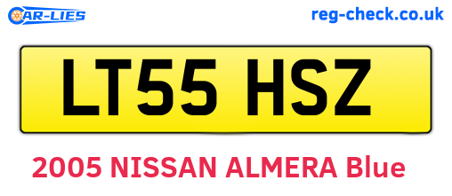 LT55HSZ are the vehicle registration plates.