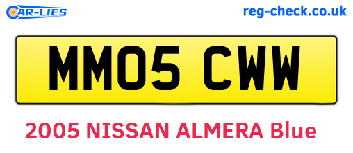 MM05CWW are the vehicle registration plates.