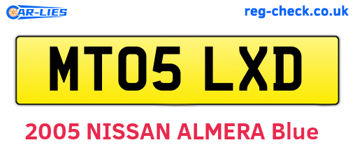 MT05LXD are the vehicle registration plates.