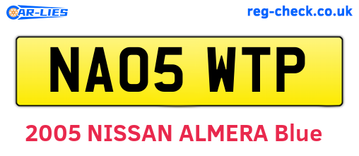 NA05WTP are the vehicle registration plates.