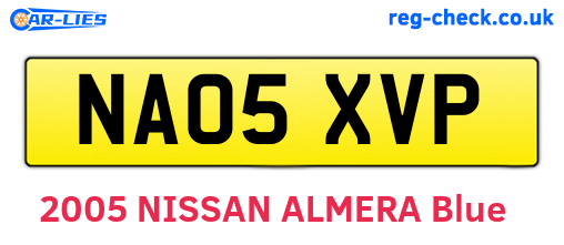 NA05XVP are the vehicle registration plates.