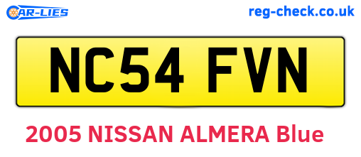 NC54FVN are the vehicle registration plates.