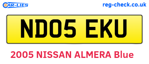 ND05EKU are the vehicle registration plates.
