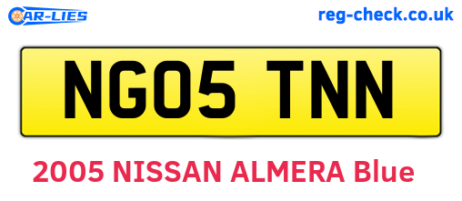 NG05TNN are the vehicle registration plates.