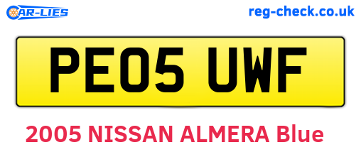 PE05UWF are the vehicle registration plates.