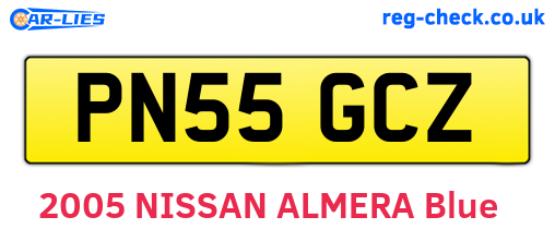 PN55GCZ are the vehicle registration plates.