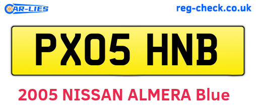 PX05HNB are the vehicle registration plates.