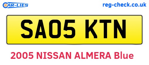 SA05KTN are the vehicle registration plates.