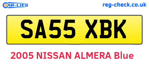 SA55XBK are the vehicle registration plates.