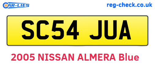 SC54JUA are the vehicle registration plates.