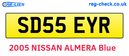 SD55EYR are the vehicle registration plates.