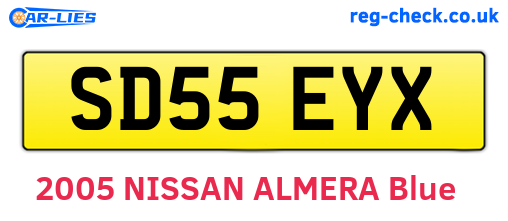 SD55EYX are the vehicle registration plates.
