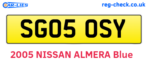 SG05OSY are the vehicle registration plates.