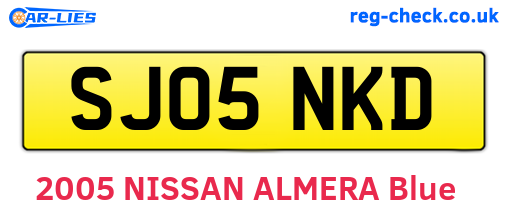 SJ05NKD are the vehicle registration plates.