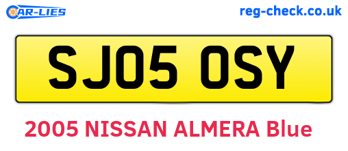 SJ05OSY are the vehicle registration plates.