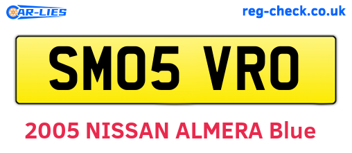 SM05VRO are the vehicle registration plates.