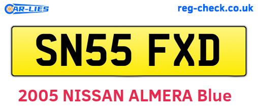 SN55FXD are the vehicle registration plates.