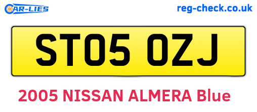 ST05OZJ are the vehicle registration plates.