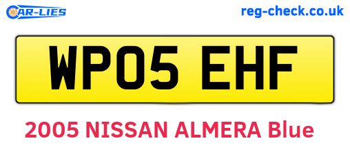 WP05EHF are the vehicle registration plates.
