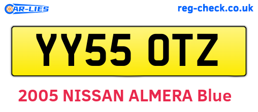 YY55OTZ are the vehicle registration plates.