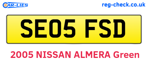SE05FSD are the vehicle registration plates.