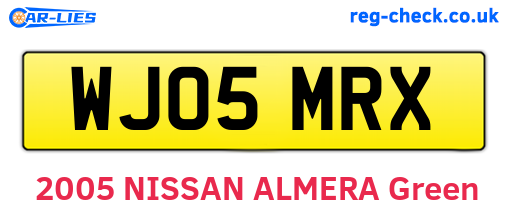 WJ05MRX are the vehicle registration plates.