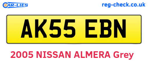 AK55EBN are the vehicle registration plates.