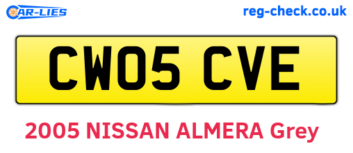 CW05CVE are the vehicle registration plates.