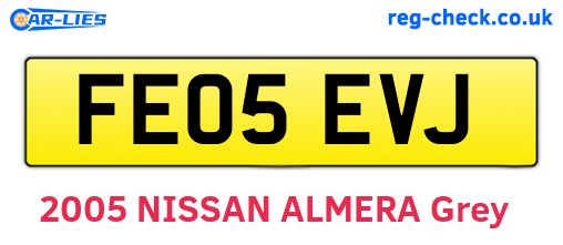 FE05EVJ are the vehicle registration plates.