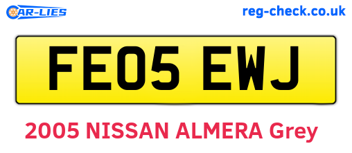 FE05EWJ are the vehicle registration plates.