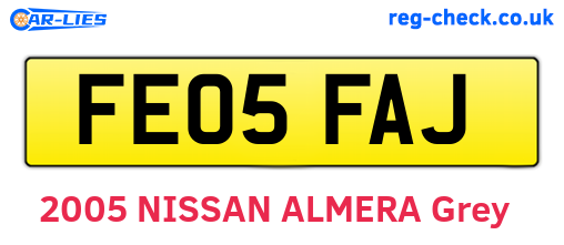 FE05FAJ are the vehicle registration plates.