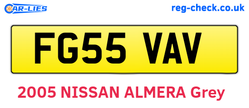 FG55VAV are the vehicle registration plates.