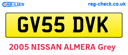 GV55DVK are the vehicle registration plates.