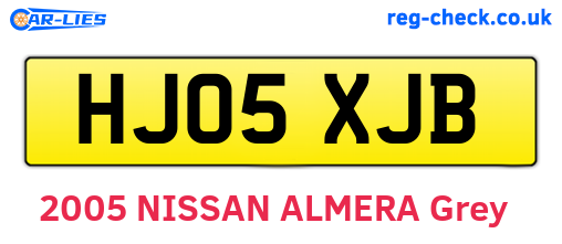 HJ05XJB are the vehicle registration plates.